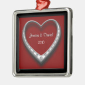 一緒の初めてのクリスマスのクリスマスのオーナメント メタルオーナメント (左)