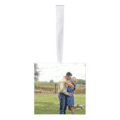 一緒の初めてのクリスマスの写真の立方体のオーナメント キューブオーナメント (右)