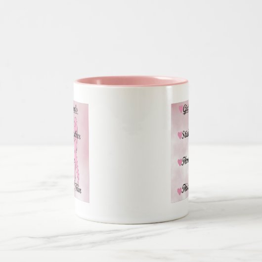 一緒の女の子の棒 ツートーンマグカップ (中央)