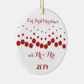 一緒の私達の初めてのクリスマス セラミックオーナメント (右)