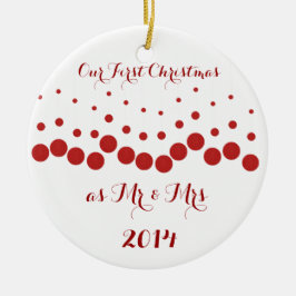 一緒の私達の初めてのクリスマス セラミックオーナメント