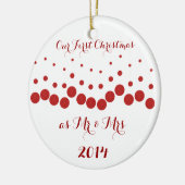一緒の私達の初めてのクリスマス セラミックオーナメント (左)