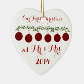 一緒の私達の初めてのクリスマス セラミックオーナメント (右)