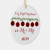 一緒の私達の初めてのクリスマス セラミックオーナメント (右)