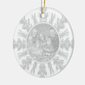 一緒の雪片の第1クリスマスの写真のオーナメント セラミックオーナメント (左)