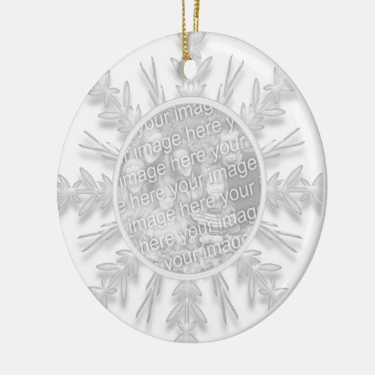 一緒の雪片の第1クリスマスの写真のオーナメント セラミックオーナメント (左)