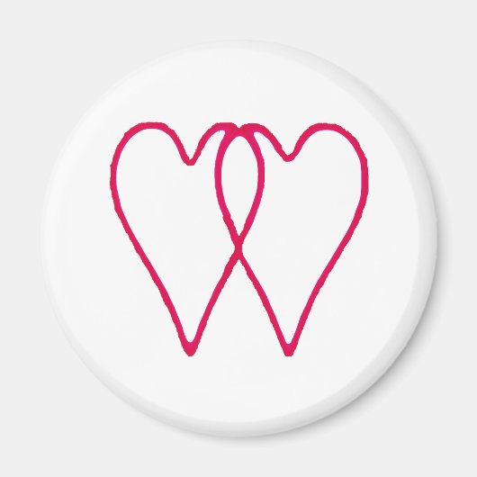 一緒の2つのハートの白博物館のZazzleのギフト マグネット (正面)