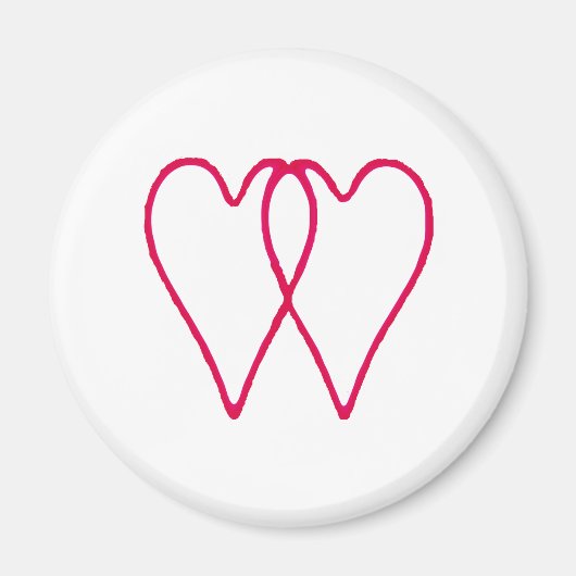 一緒の2つのハートの白博物館のZazzleのギフト マグネット (正面)