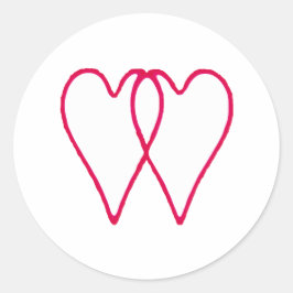 一緒の2つのハートの白博物館のZazzleのギフト ラウンドシール