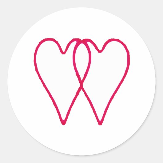 一緒の2つのハートの白博物館のZazzleのギフト ラウンドシール (正面)