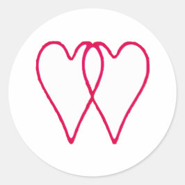 一緒の2つのハートの白博物館のZazzleのギフト ラウンドシール