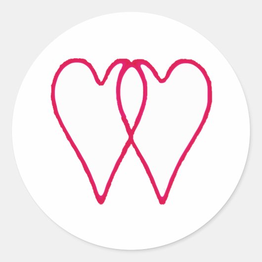 一緒の2つのハートの白博物館のZazzleのギフト ラウンドシール (正面)