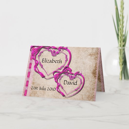 一緒の2つのハート 招待状 (正面)