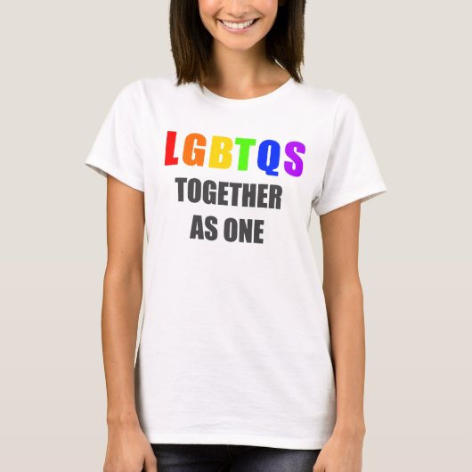 一緒のLGBTQS 1として Tシャツ (正面)