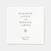 一緒エレガントにミニマ結婚リスト スタンダードカクテルナプキン (正面)