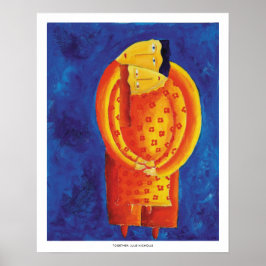 一緒コンテンポラリーにア絵画クリルのプリント ポスター