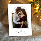 一緒メリーにサンセットアーチ写真クリスマスカード シーズンカード