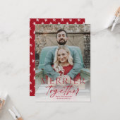 一緒メリーにスクリプト写真メリークリスマス カード (正面/裏面インサイチュ)