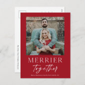 一緒メリーにスクリプト写真メリークリスマス シーズンポストカード (正面/裏面)
