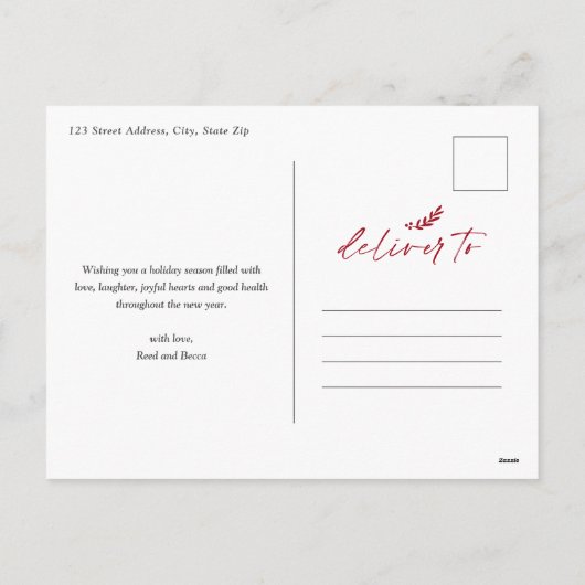 一緒メリーにスクリプト写真メリークリスマス シーズンポストカード (裏面)