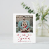 一緒メリーにスクリプト写真メリークリスマス シーズンポストカード (スタンド正面)