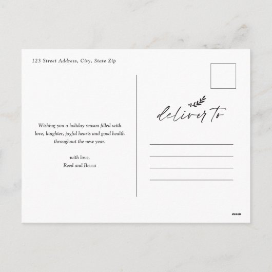 一緒メリーにスクリプト写真メリークリスマス シーズンポストカード (裏面)