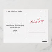 一緒メリーにスクリプト写真金ゴールド 箔シーズンポストカード (裏面)