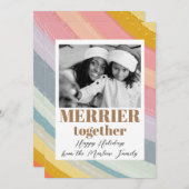 一緒メリーに1写真メリークリスマスレインボー シーズンカード (正面/裏面)
