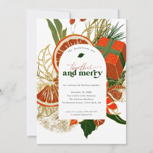 一緒メリーに |クリスマスモダンパーティー 招待状 (正面)