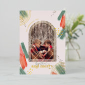 一緒メリーに |フォトアーチクリスマモダンス 箔シーズンカード (立ち正面)