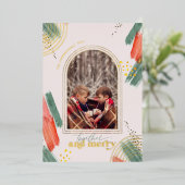 一緒メリーに |フォトアーチクリスマモダンス 箔シーズンカード (立ち正面)