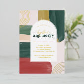 一緒メリーに |モダンパーティーインビタティ 箔招待状 (立ち正面)