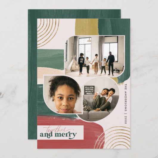 一緒メリーに |抽象芸術モダンフォトクリスマス (正面/裏面)