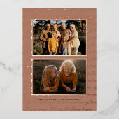 一緒メリーに | Nostalic Five Photo Christmas 箔シーズンカード (正面)