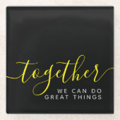 一緒感動的に事ができ素晴らしる ガラスコースター (正面)