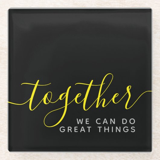 一緒感動的に事ができ素晴らしる ガラスコースター (正面)