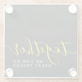 一緒感動的に事ができ素晴らしる ガラスコースター (裏面)