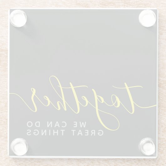 一緒感動的に事ができ素晴らしる ガラスコースター (裏面)