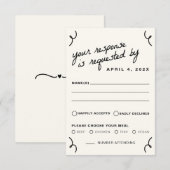 一緒描に結婚 出欠カード (正面/裏面)