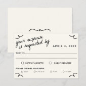 一緒描に結婚 出欠カード (正面/裏面)