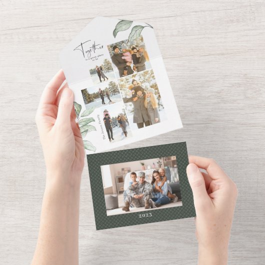 一緒数々のにフォトギャラリーのクリスマス オールインワン招待状 (貼ってはがせる)