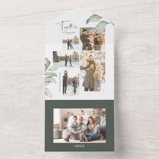 一緒数々のにフォトギャラリーのクリスマス オールインワン招待状 (内側)