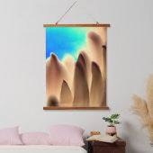 「一緒来に」ウッドトッピングの壁タペストリー 吊り下げ型タペストリー (寝室)