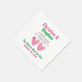 一緒結婚に永遠の漫画ハート新郎新婦 スタンダードカクテルナプキン (角)