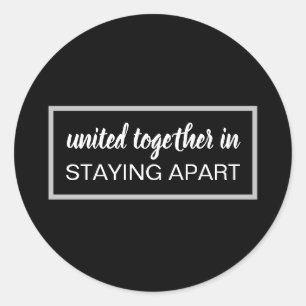 一緒統一されたに滞在Apart Black & White ラウンドシール