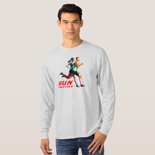 一緒走に |メンズ長袖 Tシャツ (正面フル)