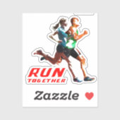 一緒走に | 2"x 2"ステッカー – 光沢（透明） シール (シート)