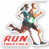 一緒走に | 2"x 2"ステッカー – 光沢（透明） シール (正面)