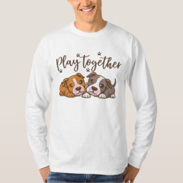 一緒遊に – 愛犬家の子犬のデザイン Tシャツ