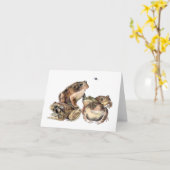 一群のカエル カード (黄色い花)